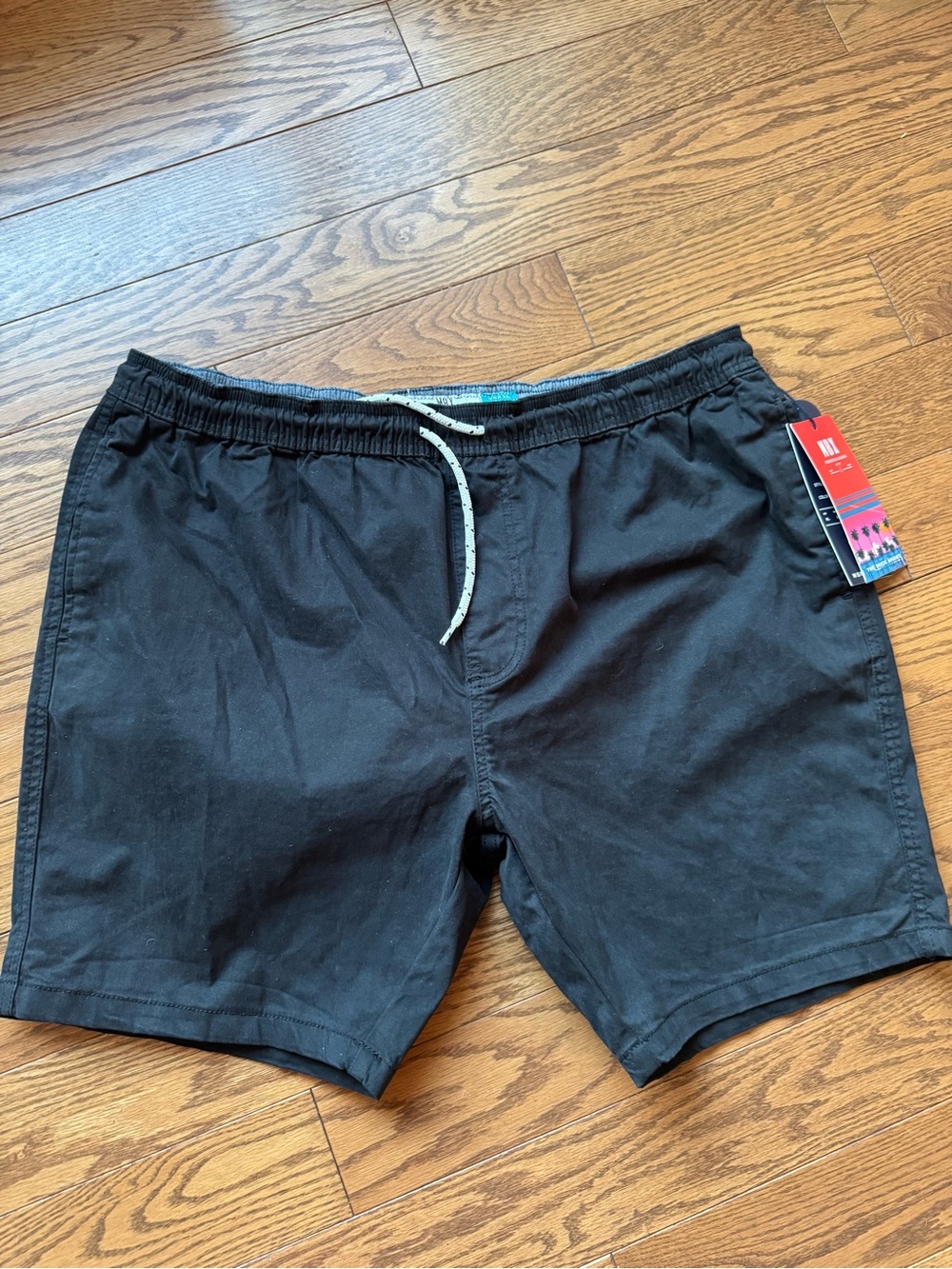 MBX Premium Goods Mens Peached Twill Dock SHORTS Black Elasticized Waist XL NEW